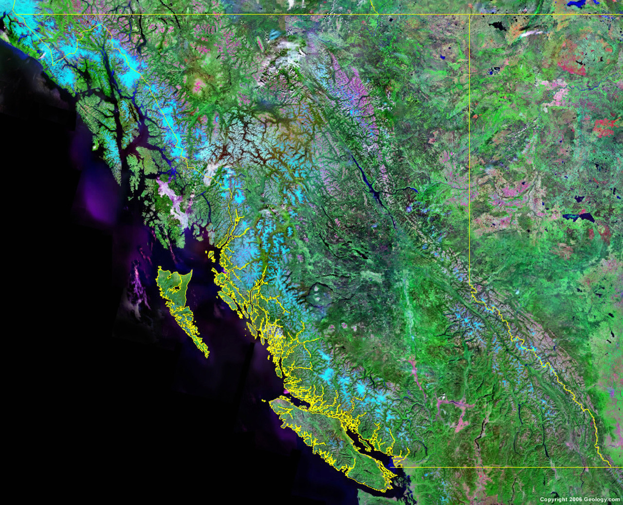 British Columbia from satellite